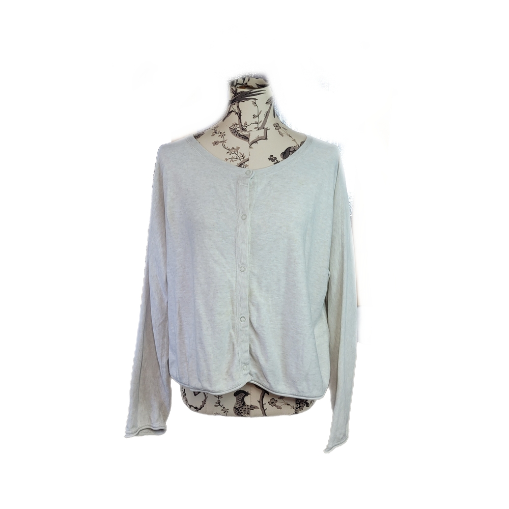 J Jill Size M Button Front Cardigan Sweater 100% Cotton Boxy